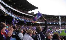 persone che fanno il tifo allo stadio